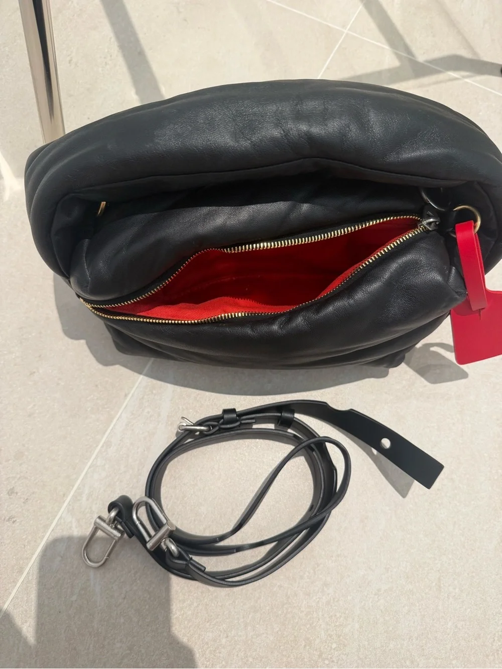 Off-White Pump Pouch with Shoulder Strap - Picture 5 of 6